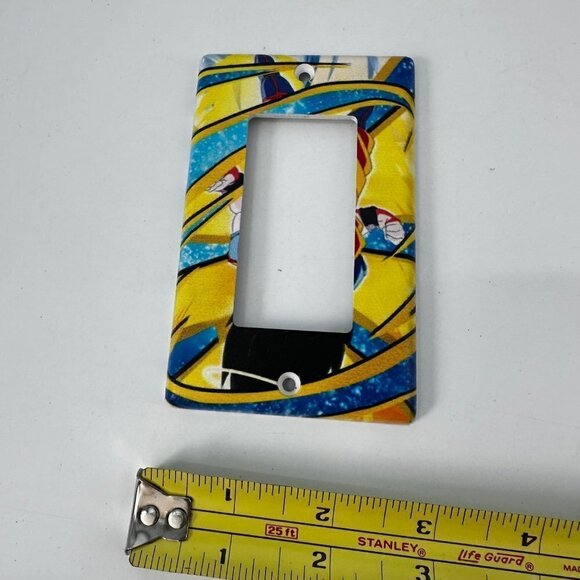 Single Rocker Blue and Yellow Switch Plate Anime Theme - Picture 2 of 4